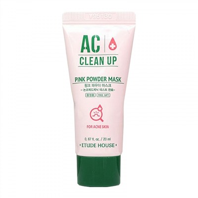 ETUDE HOUSE AC Clean Up Pink Powder Mask Розовая маска с каолином для проблемной кожи, 100мл