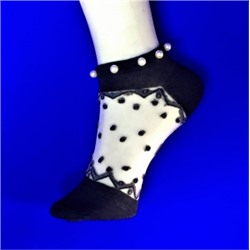 YILIDA носки укороченные женские хлопок + капрон С ЖЕМЧУГОМ арт. 8511