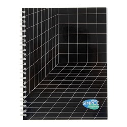 Тетрадь 96 листов в клетку на гребне "Клетка на черном", обложка мелованный картон, глянцевая ламинация, блок офсет