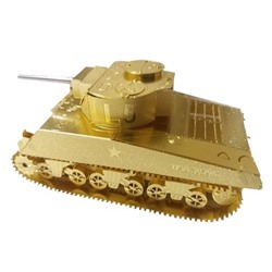 Металлический 3Д пазл T 21109g Танк Sherman (Gold)