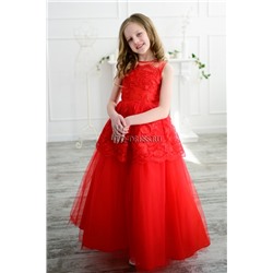 Платье нарядное для девочки "Золушка", цвет красный