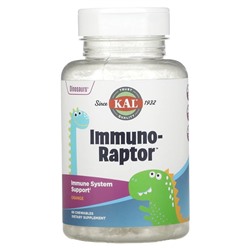 KAL, Dinosaurs, Immuno-Raptor, комплекс для поддержки иммунитета, со вкусом апельсина.Жевательные таблетки (60 штук)