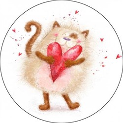 Картинка вафельная Котик с сердцем
