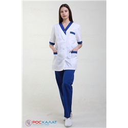 Женский медицинский костюм с отделкой, куртка и брюки