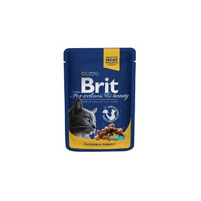 Brit Premium пауч д/кошек курица/индейка 100г  100308